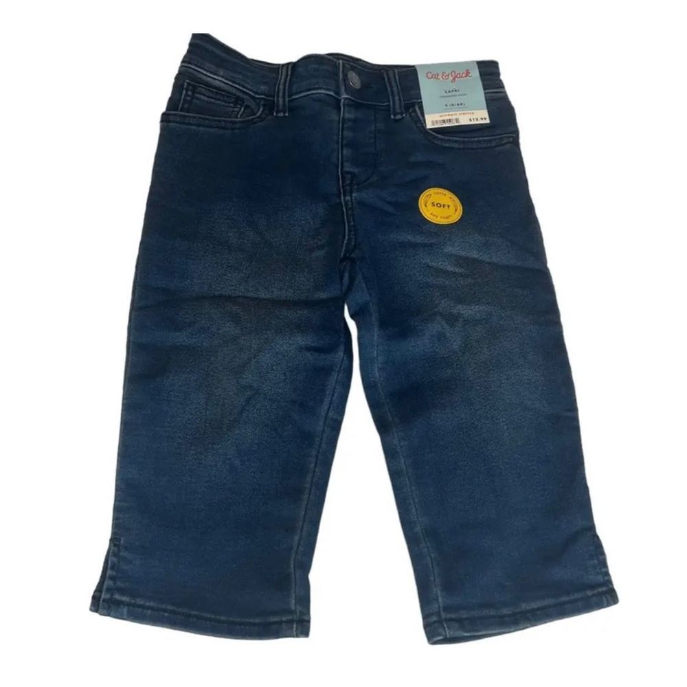 Girls Cat & Jack Adjustable Waist Dark‎ Wash Skinny Blue Jeans Girls Size S 6/6X